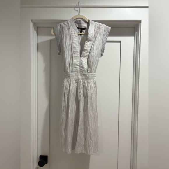 BCBGMaxAzria Dresses & Skirts - BCBG Maxazira   Pinstripe V-Neck Dress Size 6